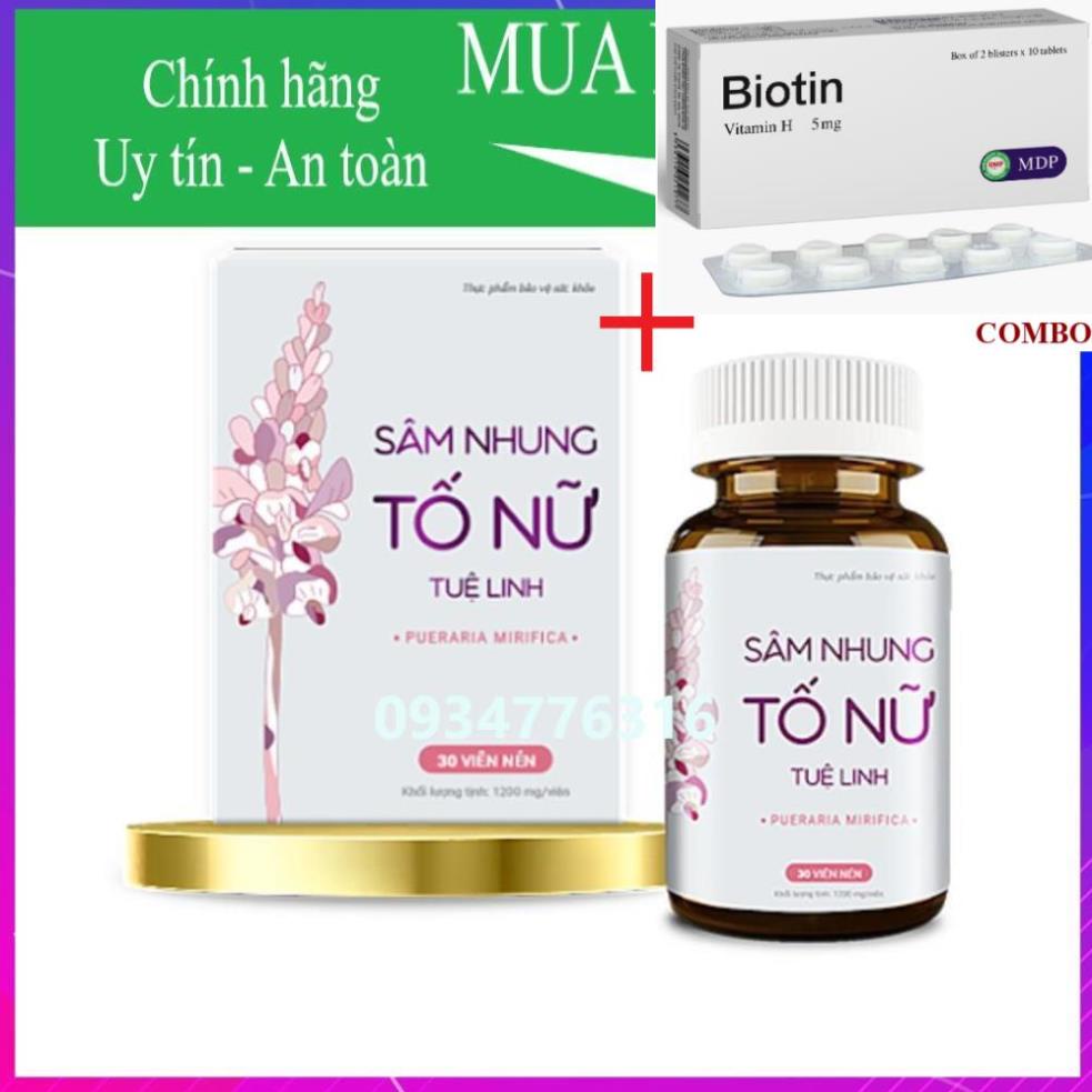 Combo Biotin 5mg+ ✅ Sâm Nhung Tố Nữ - Tuệ Linh