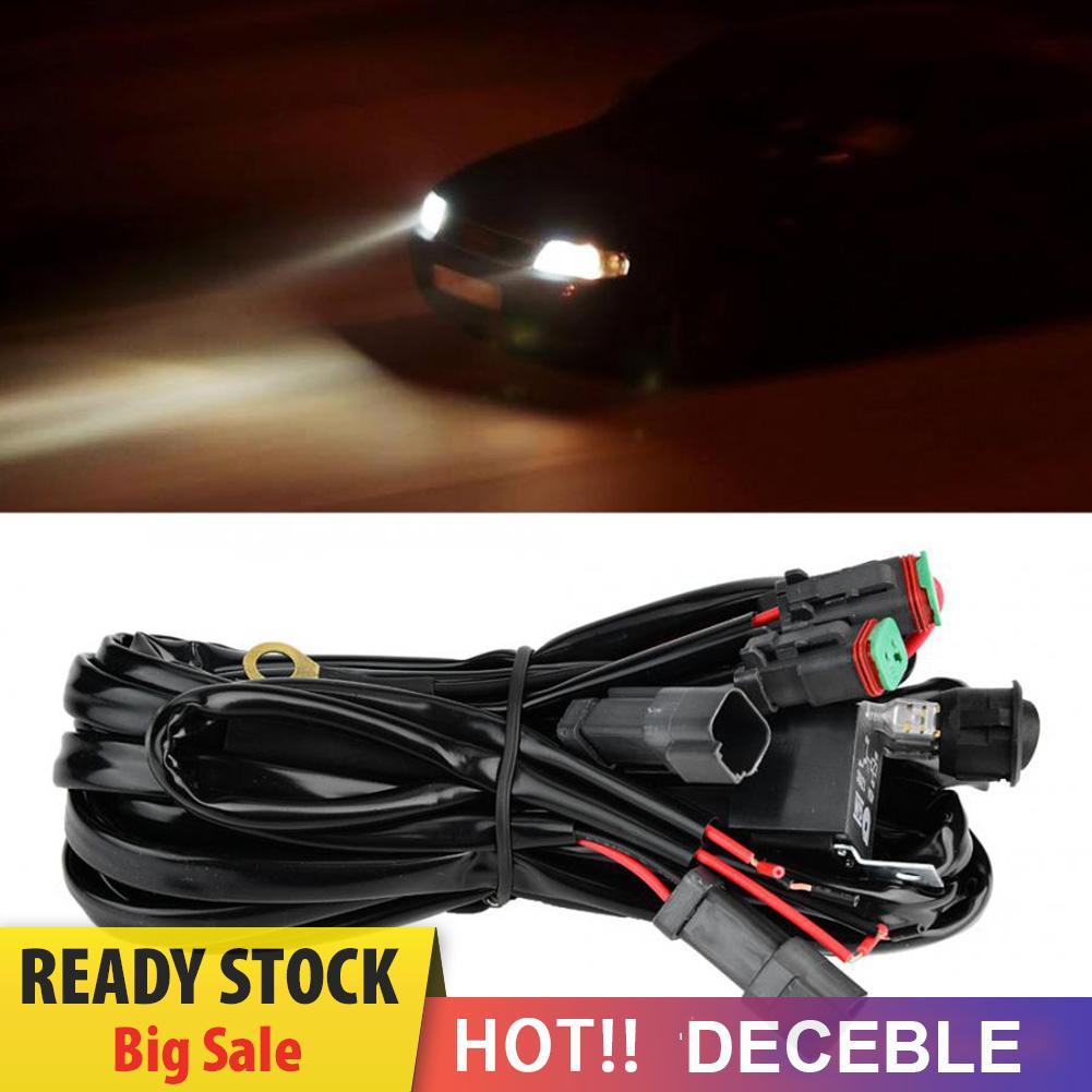 deceble 18AWG LED Light Bar Wiring Harness Kit 2 Leads On/Off Switch 40A Relay Fuse