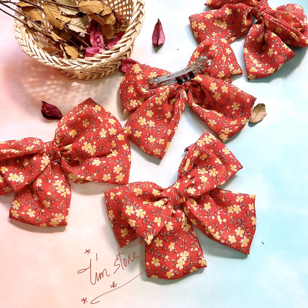 {Ảnh thật} KẸP TÓC NƠ HOA TIỂU THƯ, NƠ 3 TẦNG VINTAGE, HOT TREND ULLZANG