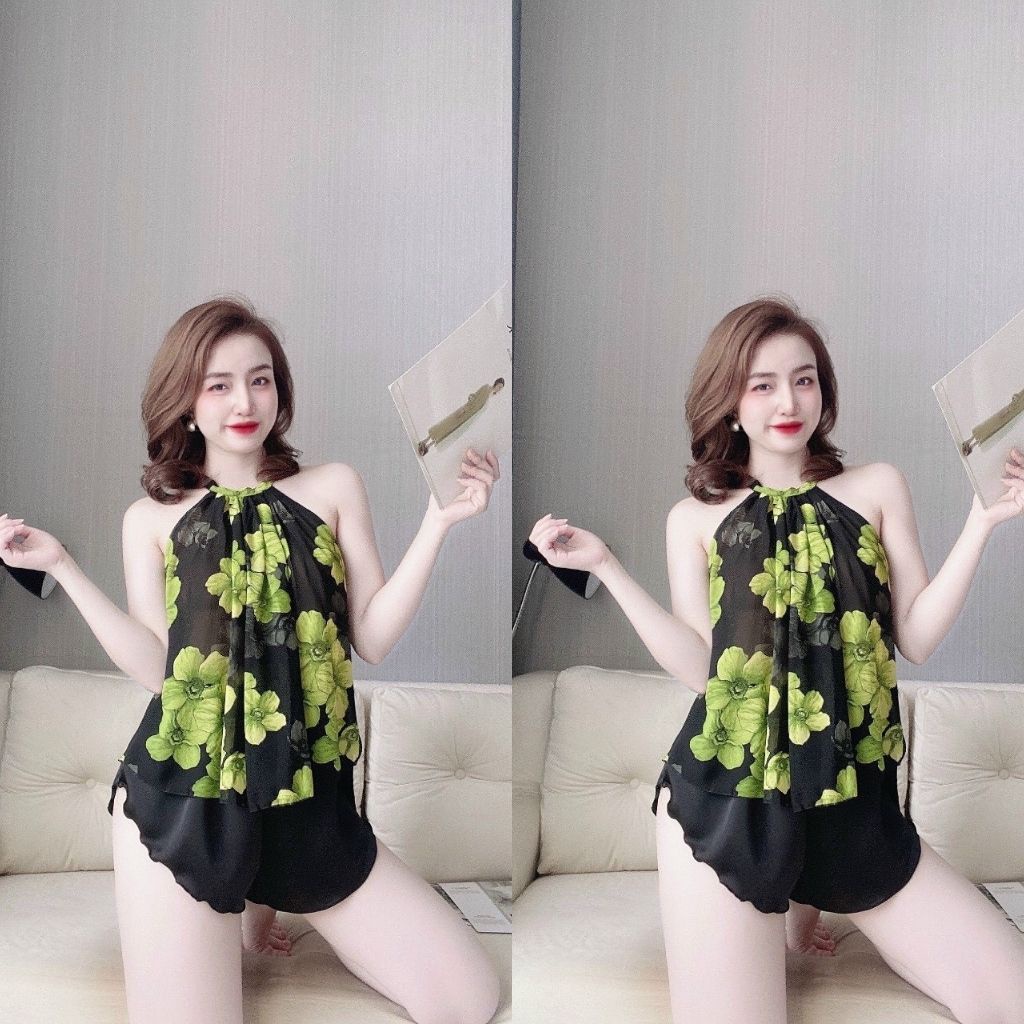 Đồ ngủ sexy Đồ ngủ bò sữa lụa Satin cao cấp mềm mại xinh xắn