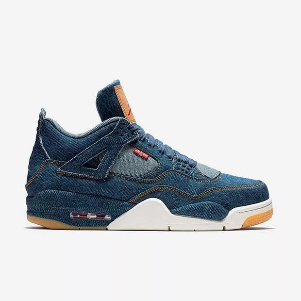 【With shoe box】Giày Nike Air Jordan 4 Retro Levi's Xanh Dương uy tín