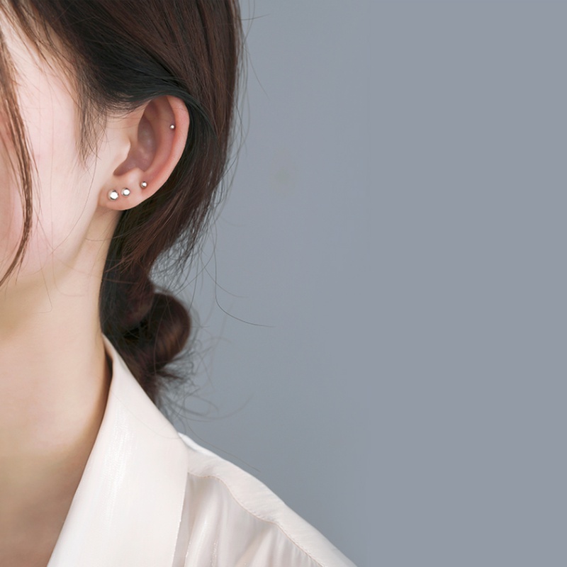 We Flower Khuyên tai mạ bạc 925 đính hạt nhỏ đơn giản thời trang xinh xắn cho nữ