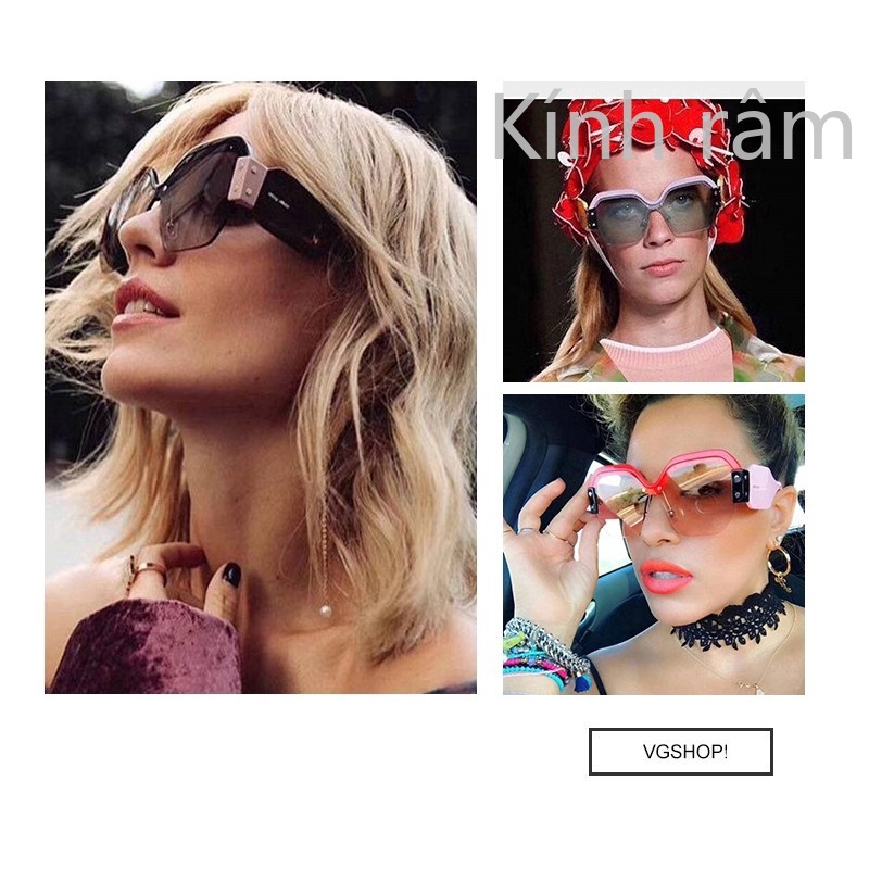 Kính mát màu đỏ phong cách cổ điển thời trang độc đáo cho nữ