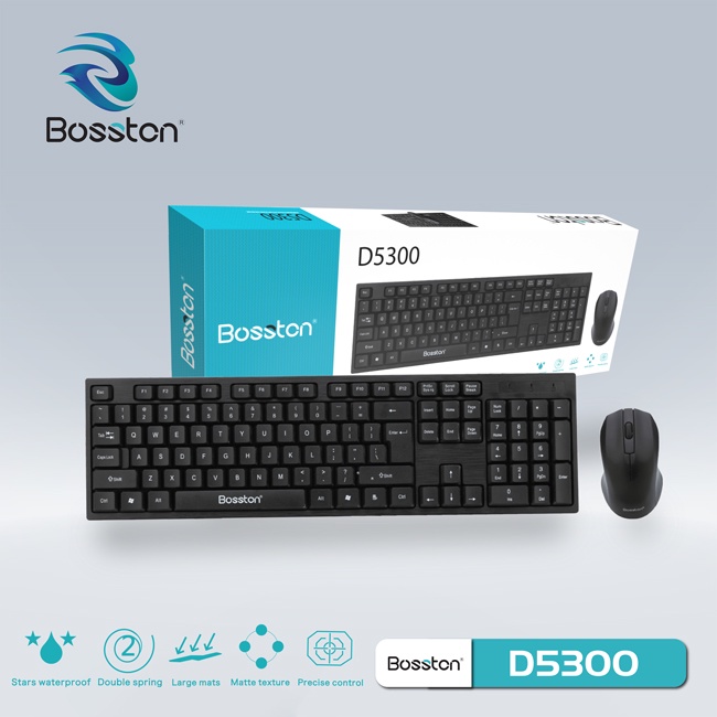 Bộ bàn phím và chuột văn phòng Bosston D5300 có dây (Đen) - Nhất Tín Computer