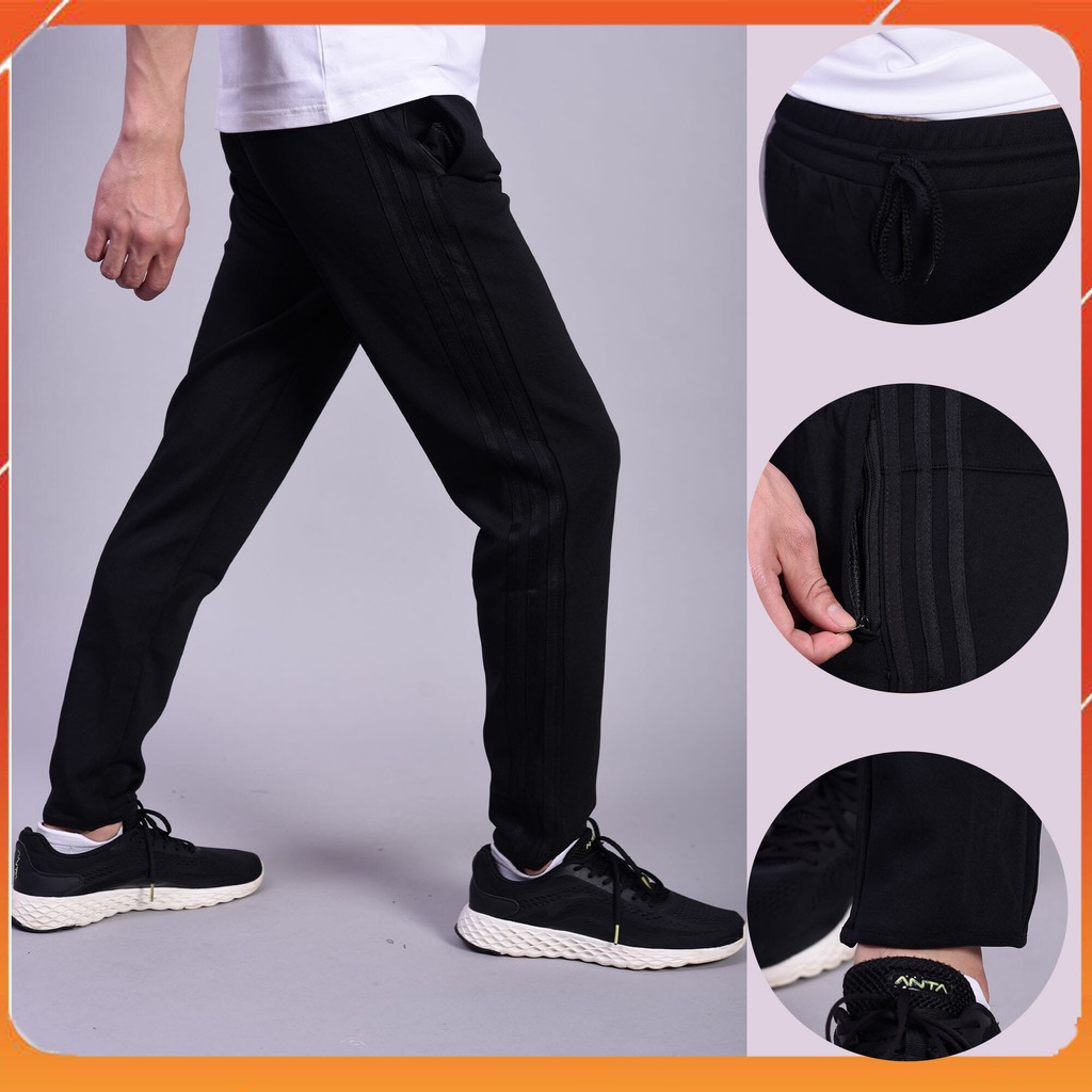 Quần thể thao nam 3 sọc ống bo và xuông,quần jogger nỉ nam thời trang-Dajito