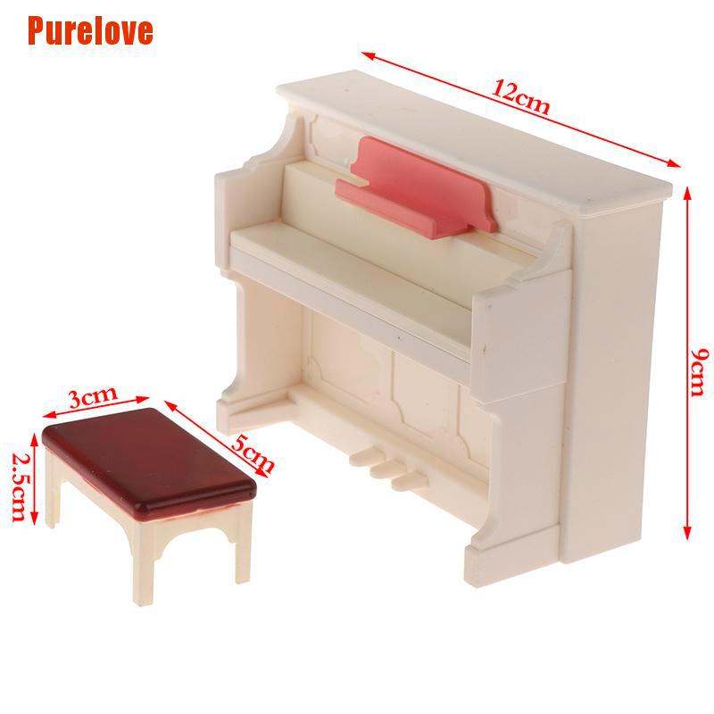 1 Set Đàn Piano Mini Màu Trắng Trang Trí Nhà Búp Bê 1 Set 12