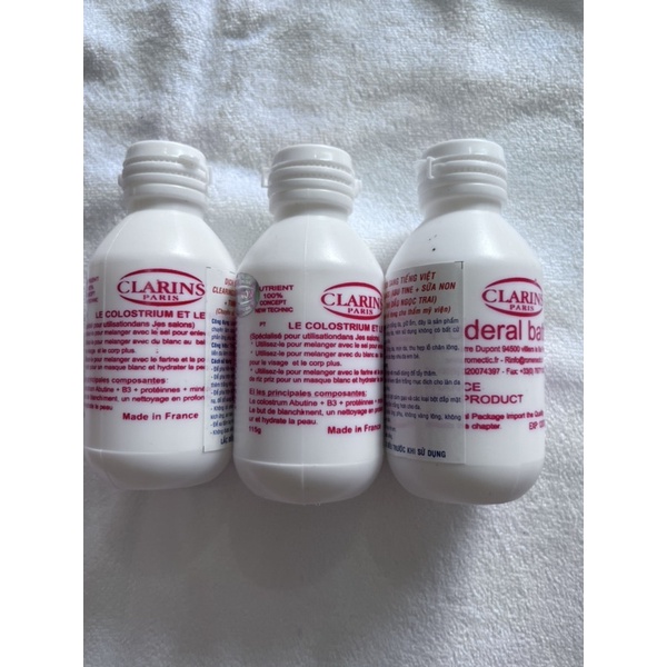 Sữa non clarins 115g trộn kem tắm trắng,đắp mặt nạ  siêu mịn.siêu thơm dưỡng ẩm da 1 lốc 6 chai shop có bán lẻ1 chai 25k