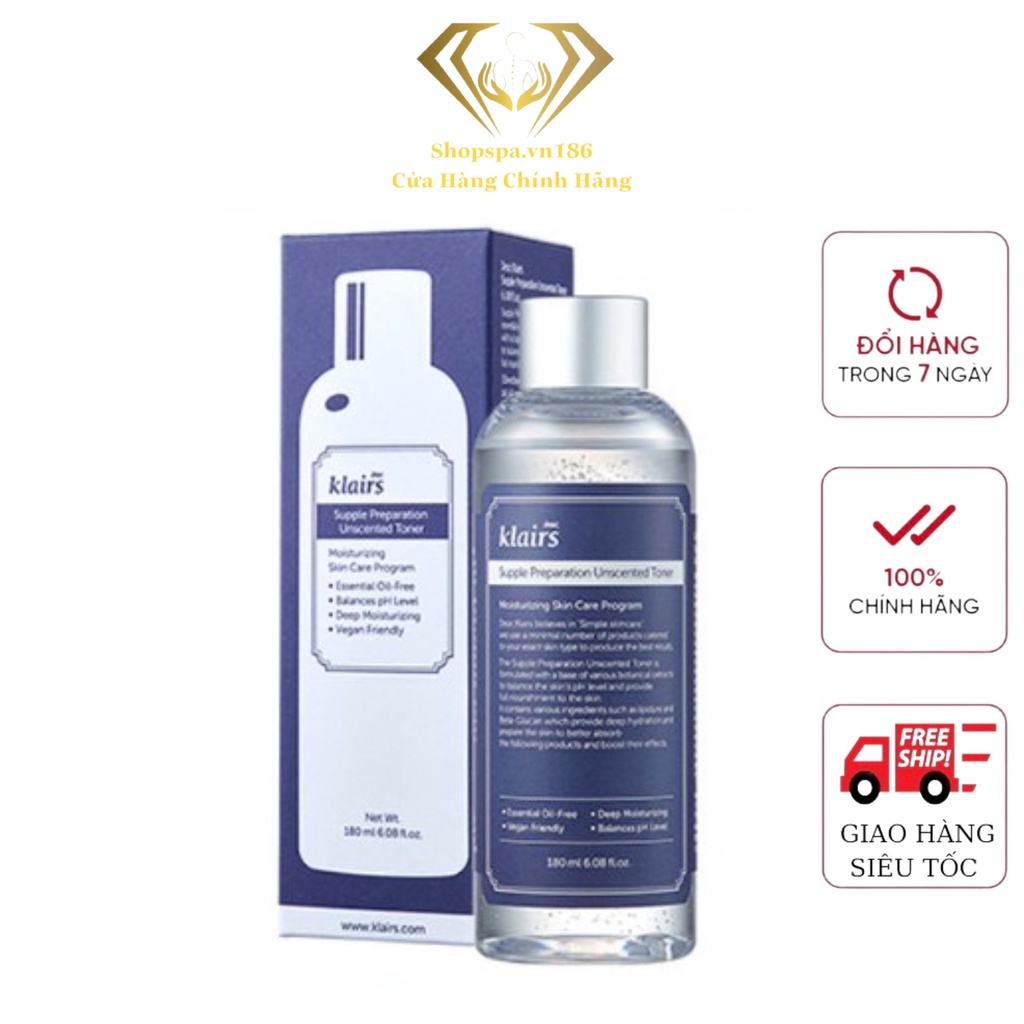 Toner Không Mùi Klairs Supple Preparation 180ml