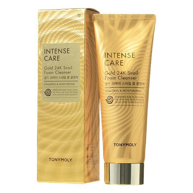 Sữa rửa mặt chống lão hoá ốc sên vàng 24k Tonymoly Intense Care Gold 24k Snail Foam Cleanser