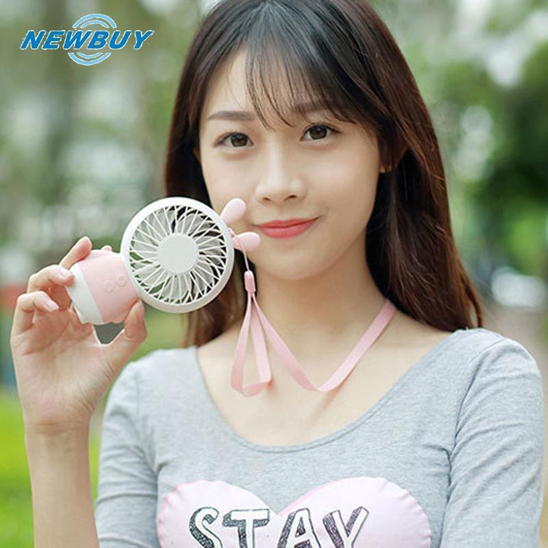 Quạt mini hình con thỏ có đèn LED độc đáo