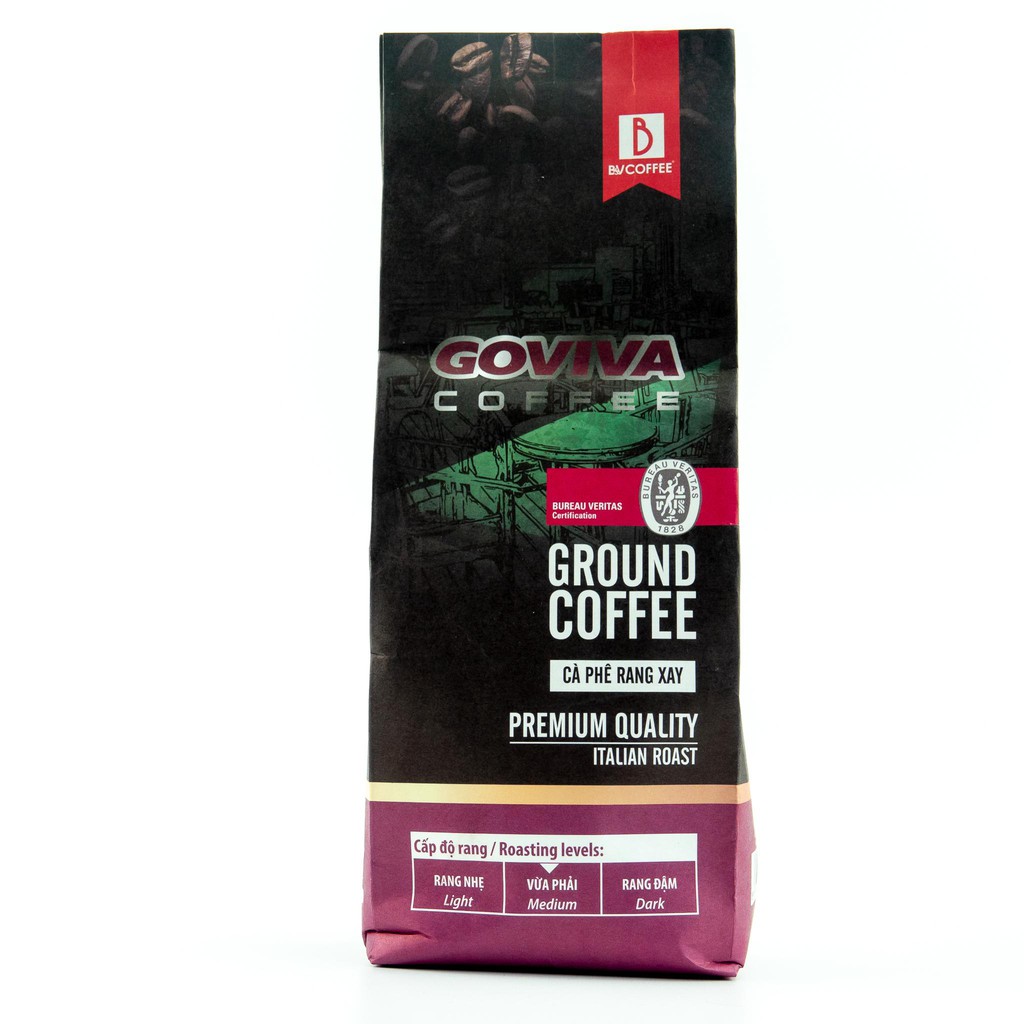 Cà phê B&V rang xay GOVIVA loại ITALIAN ROAST - 250g