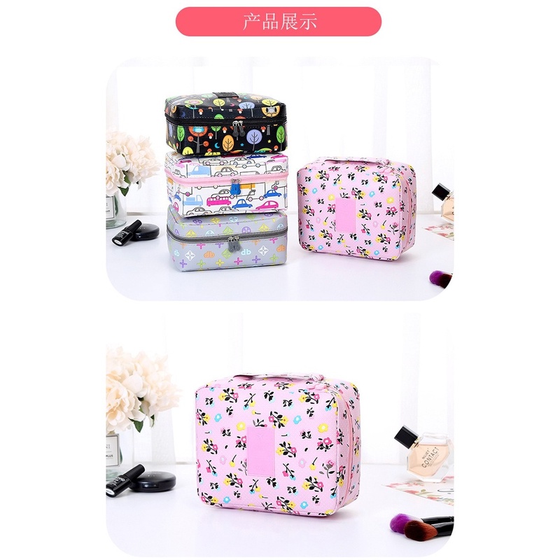 Túi Đựng Mỹ Phẩm Du Lịch In Họa Tiết Xinh Xắn Tiện Dụng