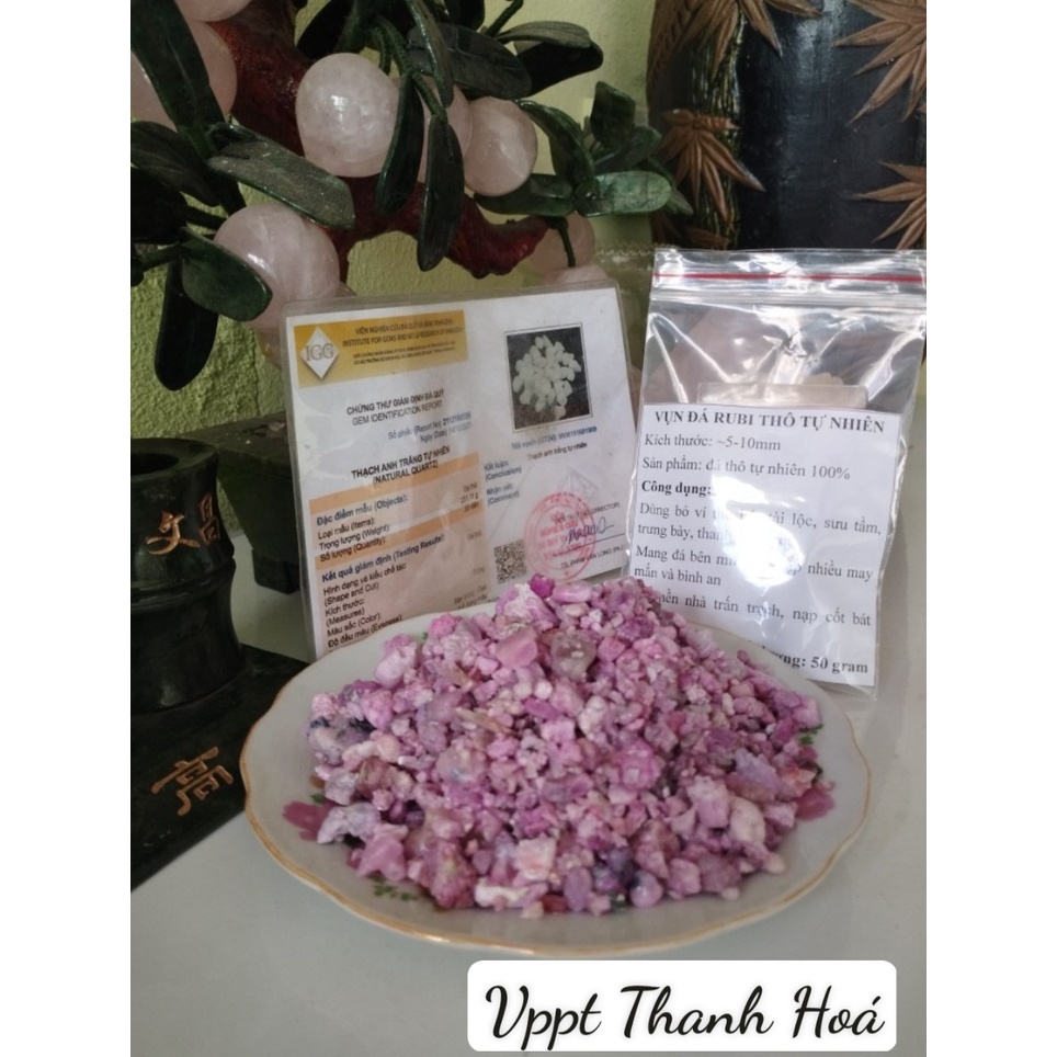 Vụn Đá Ruby Thô, Đá Thiên Nhiên Thanh Tẩy Dùng Trong Tarot, thiền định, Reiki, Phong thủy