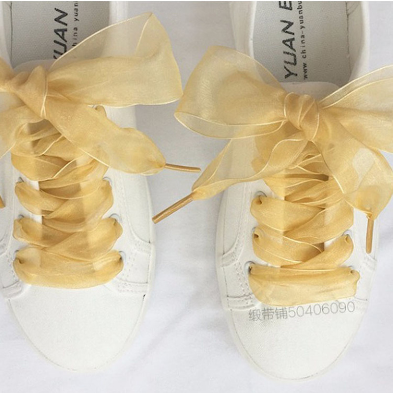 Cặp dây giày thể thao thắt nơ trang trí 2.5cm thời trang
