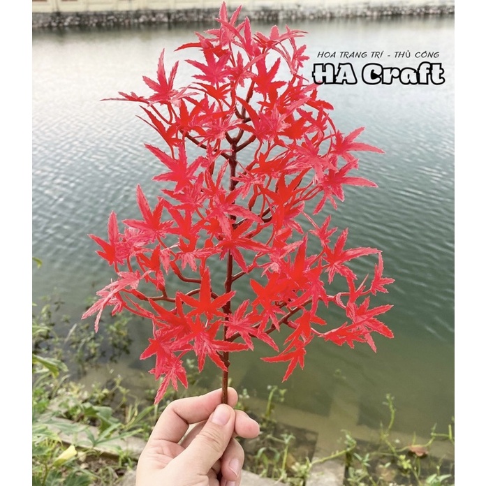 Cành lá phong 4 màu làm cây trang trí,cây bonsai handmade, lá tùng