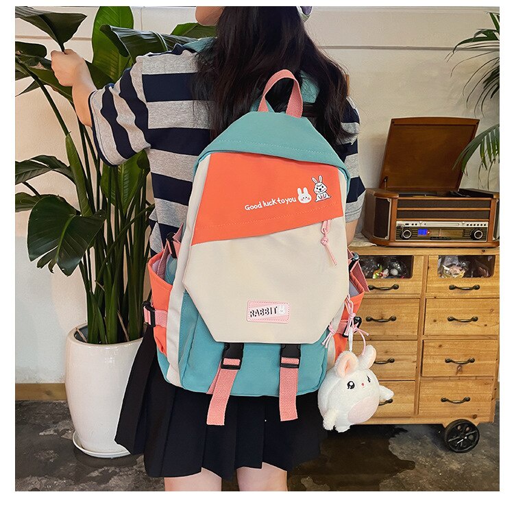 Ba lô Chuwanglin chất nylon phong cách kawaii trẻ trung cho nữ