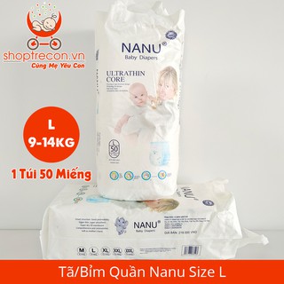 [Tã Nanu Hàng Chuẩn Nhật] 50 miếng tả / bỉm quần Nanu Baby cao cấp M 50/ L 50/ XL 50/ XXL 50/ XXXL 50