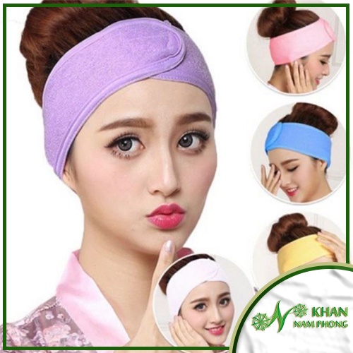 Băng Đô Quấn Tóc Spa Chuyên Dụng Nam Phong Microfiber Có Miếng dán Gai 10cm Màu Ngẫu Nhiên