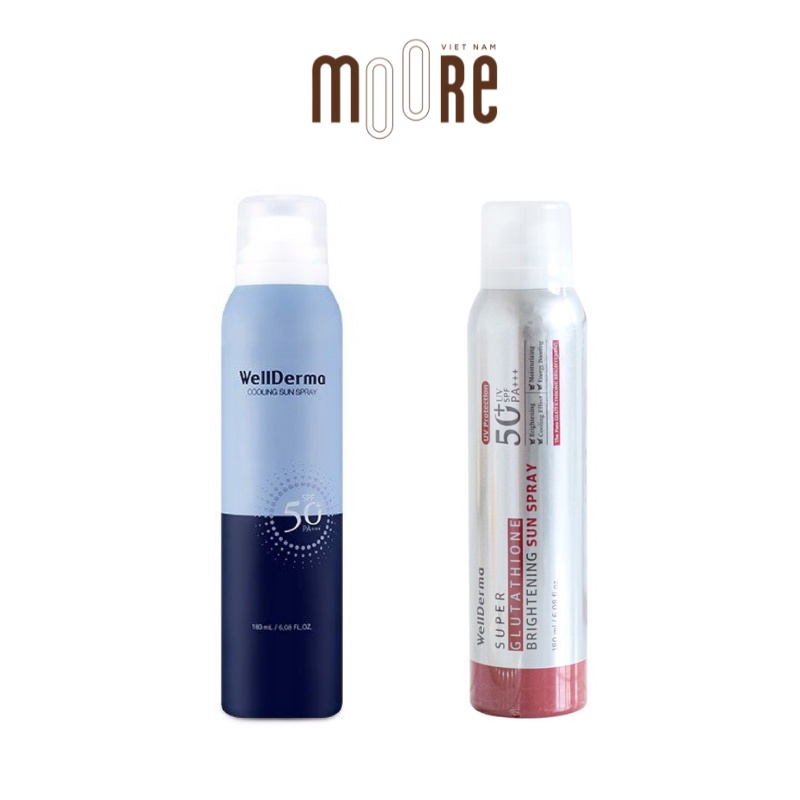 Xịt chống nắng WellDerma Sun Spray SPF 50 PA+++ 180ml
