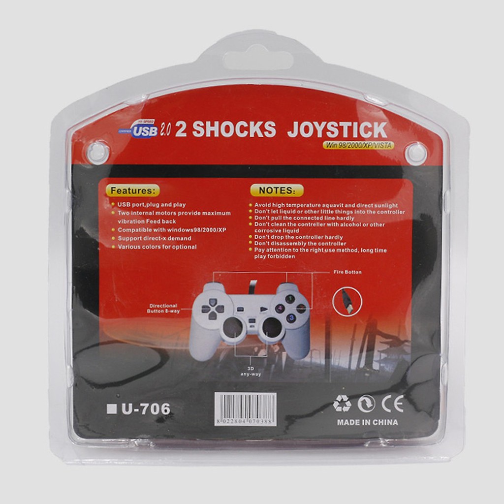 Tay Cầm Chơi Game PC Đầu USB Có Rung, Joystick