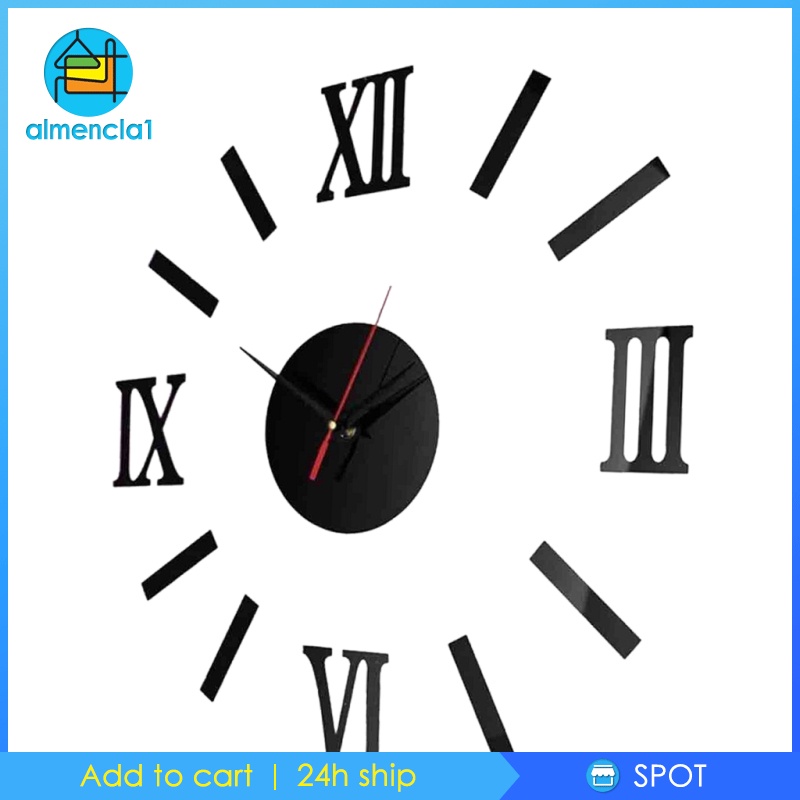 Đồng Hồ Dán Tường Almencla1 3d Cho Phòng Khách Phòng Ngủ