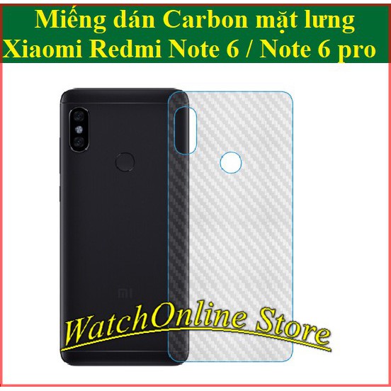 Miếng dán Carbon mặt lưng Xiaomi redmi Note 6 / Note 6 pro