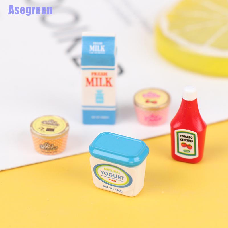 Bộ 5 Mô Hình Sữa Chua mini Xinh Xắn Dành Cho Búp Bê