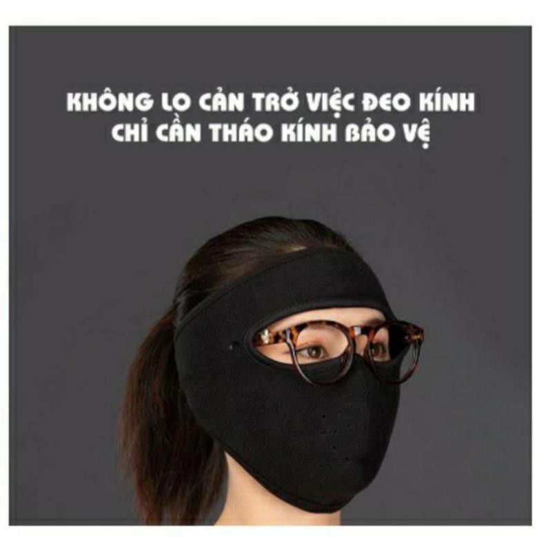 Khẩu Trang Nija Vải Nỉ Có Kính Bảo Vệ Mắt Cho Nam/Nữ.