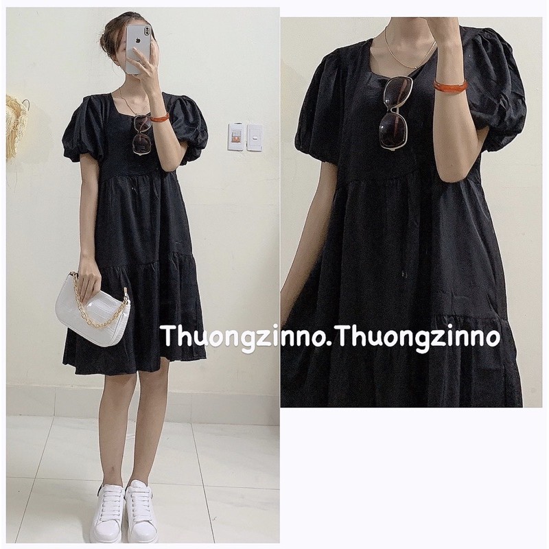 [Ảnh thật/Video]Váy babydoll cộc tay ba tầng chất lụa Hàn Váy thiết kế Hàn Quốc | BigBuy360 - bigbuy360.vn