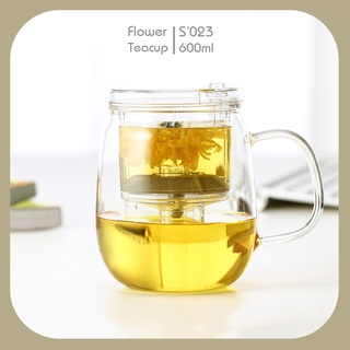 Ly lọc trà thủy tinh lõi có van khóa S023 600mL, 500mL, 400mL - Quà tặng Cốc trà thủy tinh chịu nhiệt Samahome Shop