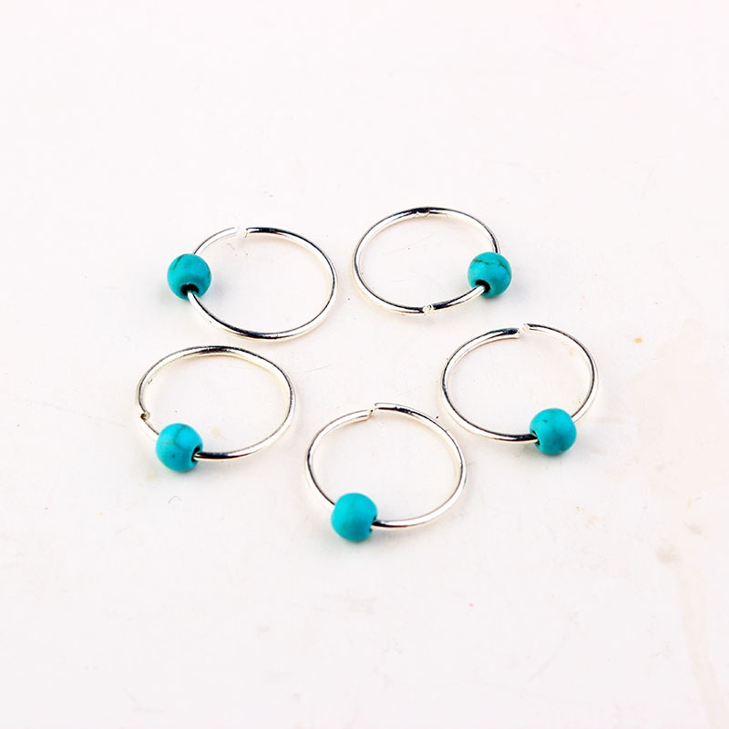 Set 5 Vòng Buộc Tóc Bằng Gỗ Tự Nhiên Đính Ngọc Trai Phong Cách Hip hop