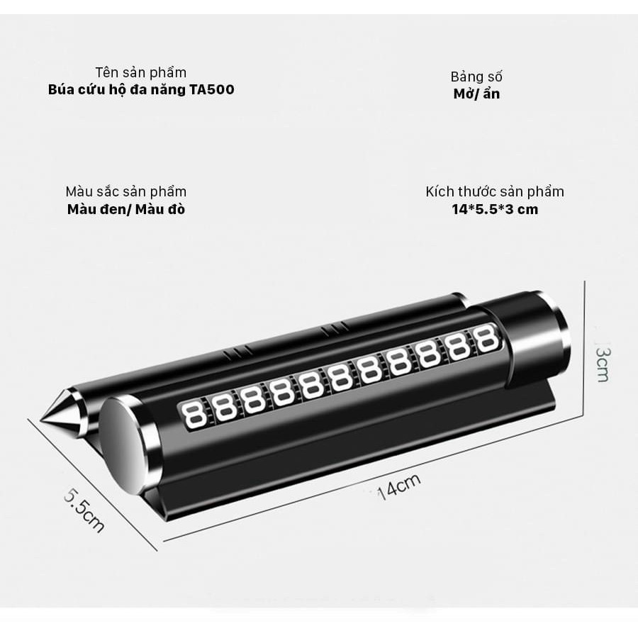 Bảng ghi số điện thoại kiêm giá đỡ, búa khẩn cấp - Kèm 1 cây sáp thơm