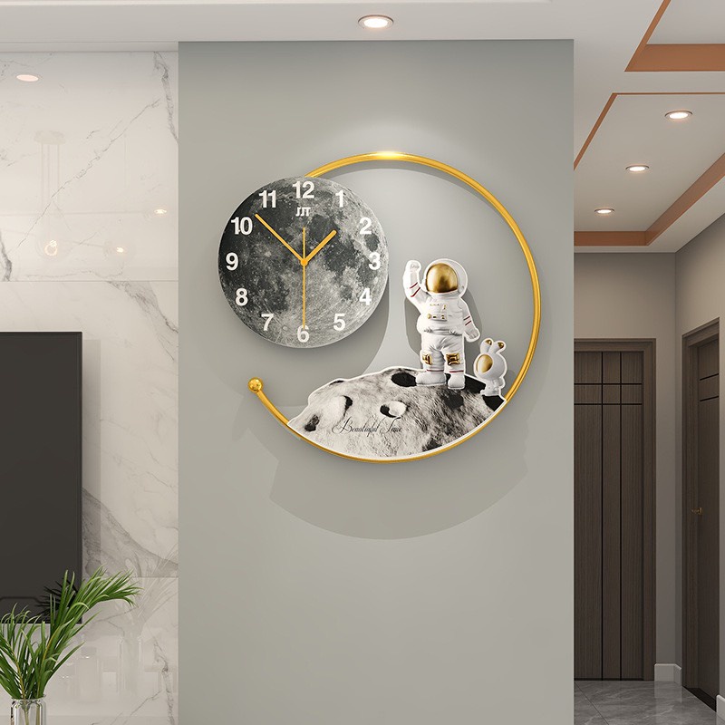 Đồng Hồ Treo Tường Decor Du Hành Vũ Trụ Trang Trí Phòng Khách Sáng Tạo, Độc Đáo KD21144