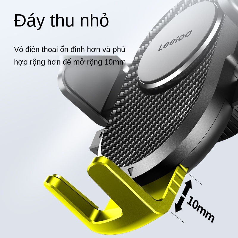 Giá đỡ điện thoại trên ô tô Leyi, bảng điều khiển trung tâm dán kiểu cốc hút lỗ thoát khí ngang và dọc khóa xoa