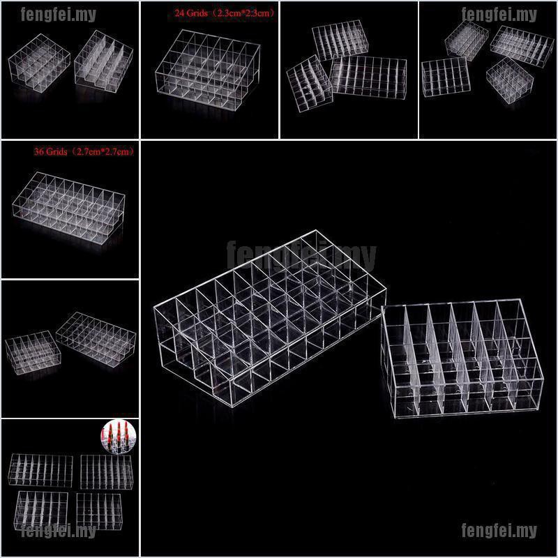 (hàng Mới Về) Khay Đựng Son Môi 24 / 36 / 40 Ngăn Bằng Acrylic Tiện Dụng