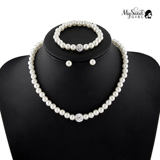 Bộ trang sức đính ngọc trai nhân tạo thời trang