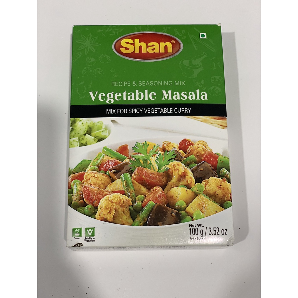 SHAN Vegetables Masala - Bột gia vị nấu cà ri Ấn Độ 100g