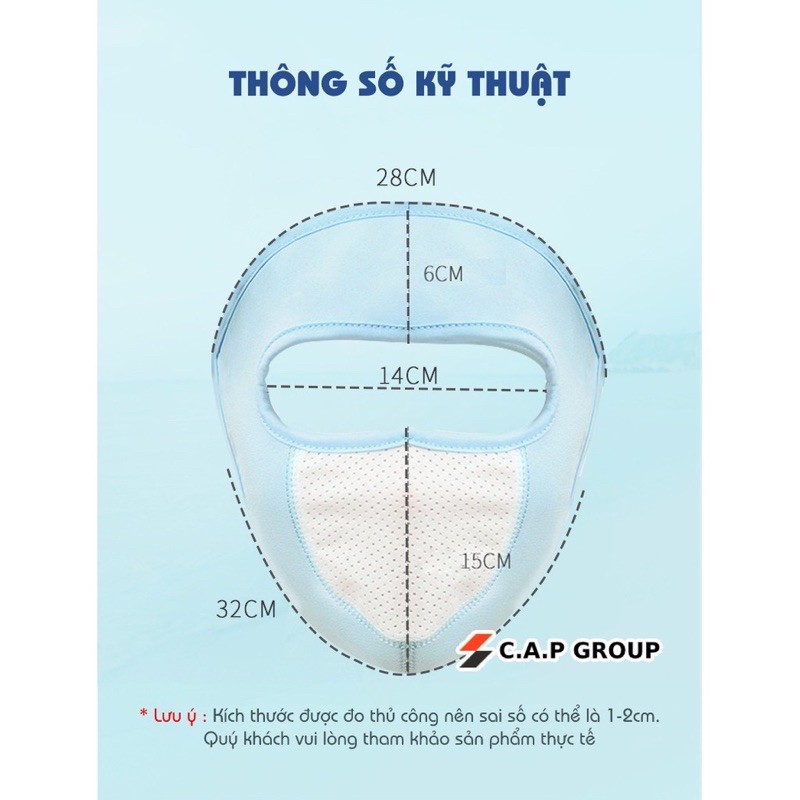 Khẩu trang vải mùa hè, che kín mặt, chống nắng,chống tia uv | BigBuy360 - bigbuy360.vn
