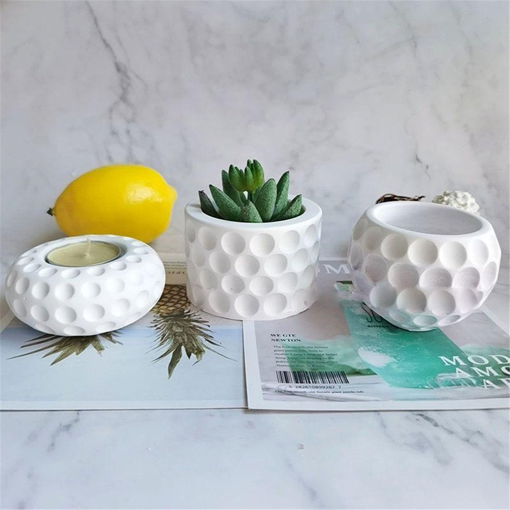 LEISURE Khuôn Silicone Làm Chậu Hoa / Nến Bằng Resin Độc Đáo Trang Trí Nhà Cửa DIY