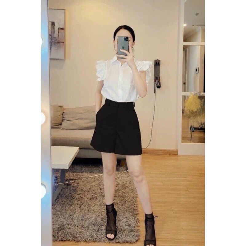 [Vải ko lộ áo trong] Áo sơ mi trăng tay bèo sơ mi cộc tay ngắn tay, | BigBuy360 - bigbuy360.vn