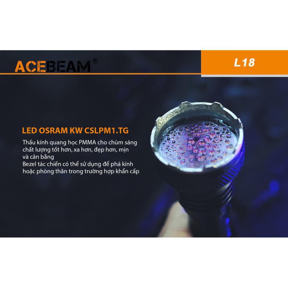 [BẢN MỚI NHẤT] [SIÊU NHỎ GỌN] ACEBEAM L18 Đèn pin và đèn sạc nhỏ gọn sáng 1500 lumen chiếu xa 1000m LED Osram(k kèm pin)