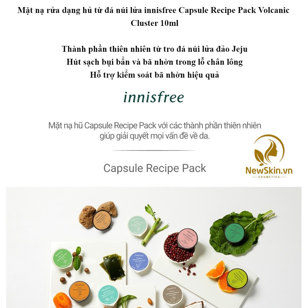 Mặt Nạ Ngủ Dưỡng Da Dạng Hủ innisfree Capsule Recipe Pack Carrot 10ml