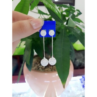 Bông tai cầu pha lê dáng dài