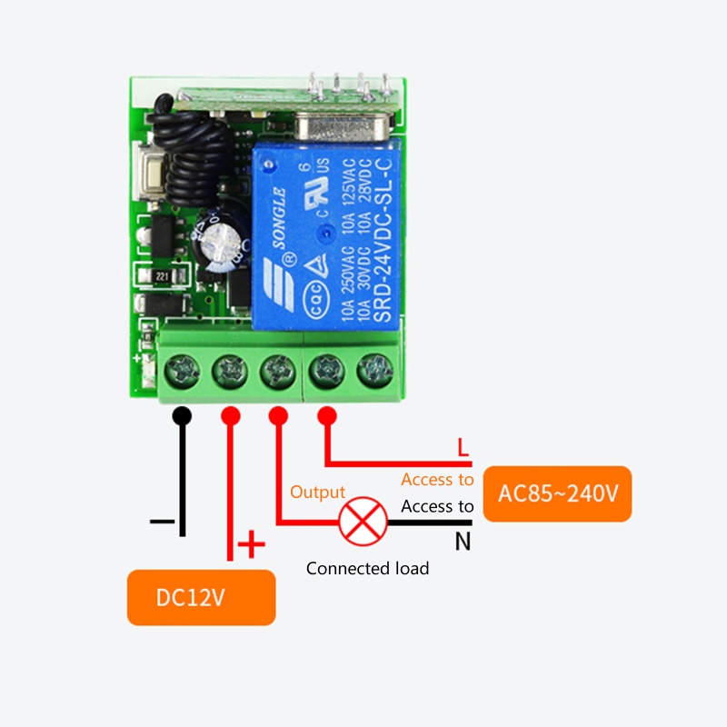 【3C】 DC12V Wireless Control Switch Relay Receiver Module RF Remote Transmitter 433Mhz