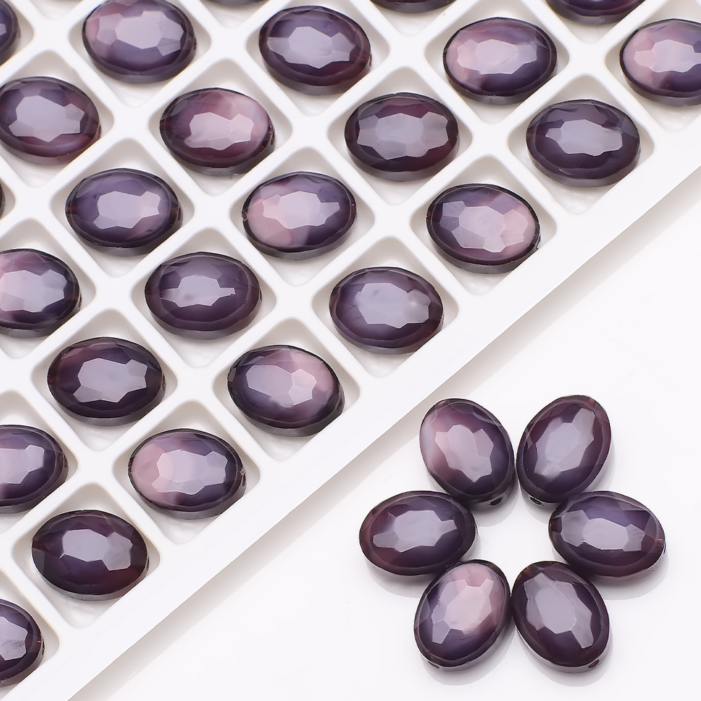 Set 10 Hạt Pha Lê Hình Đôi Mắt 9x12mm Làm Đồ Trang Sức Thủ Công