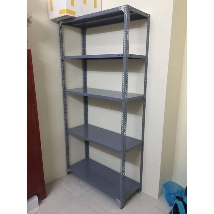 Kệ sắt v lỗ lắp ghép đa năng: Dài 80cm x rộng 40cm x cao 1m8 x 5 tầng