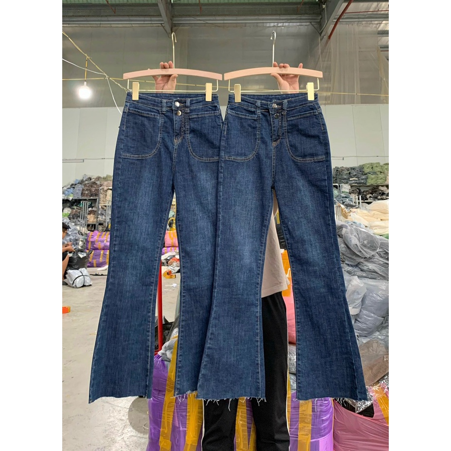 Quần jean nữ jean loe 6728 2 Khuyu túi ốp chất jean bò đẹp thời trangI Trần Hân Shop 20003936