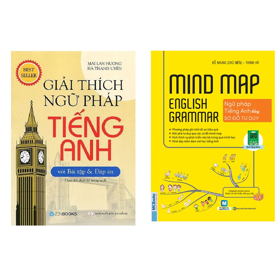 Sách - Giải thích ngữ pháp tiếng anh và Mind Map English Grammar – Ngữ pháp tiếng anh bằng sơ đồ tư duy (Lẻ tuỳ chọn)