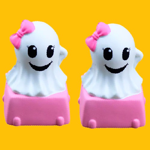 SQUISHY BÚP BÊ ĐEO NƠ HỒNG TẶNG KÈM BAO BÌ GHOST- SQUISHY MA HỒNG ĐÁNG YÊU