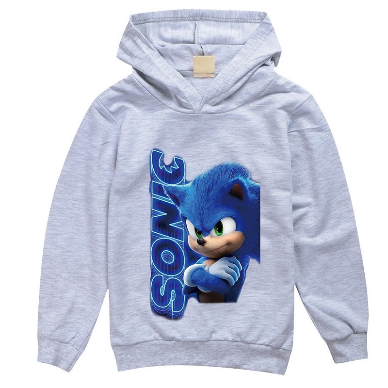 Áo Hoodies có nón dài tay in hình Sonic the Hedgehog Age 2-15 tuổi